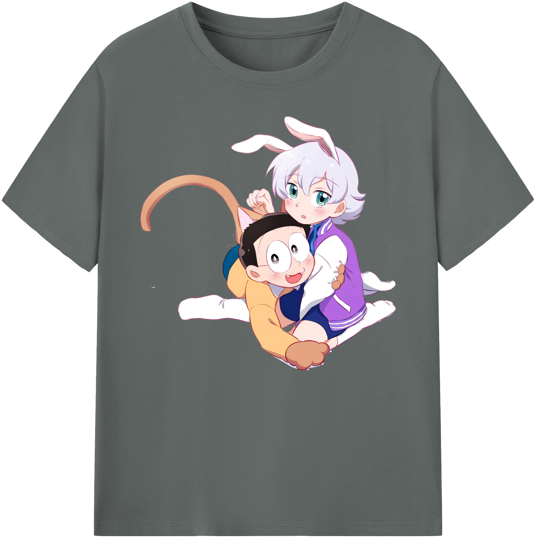 （画像用） ドラえもん 野比 のび太 Doraemon Nobita Nobi 綿100％ メンズ半袖Tシャツ｜肌触りやわらか＆通気性